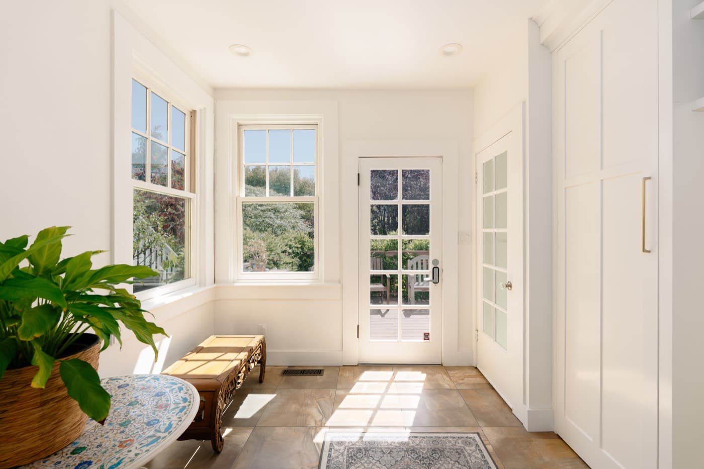 The entry beside the kitchen, opening to the garden